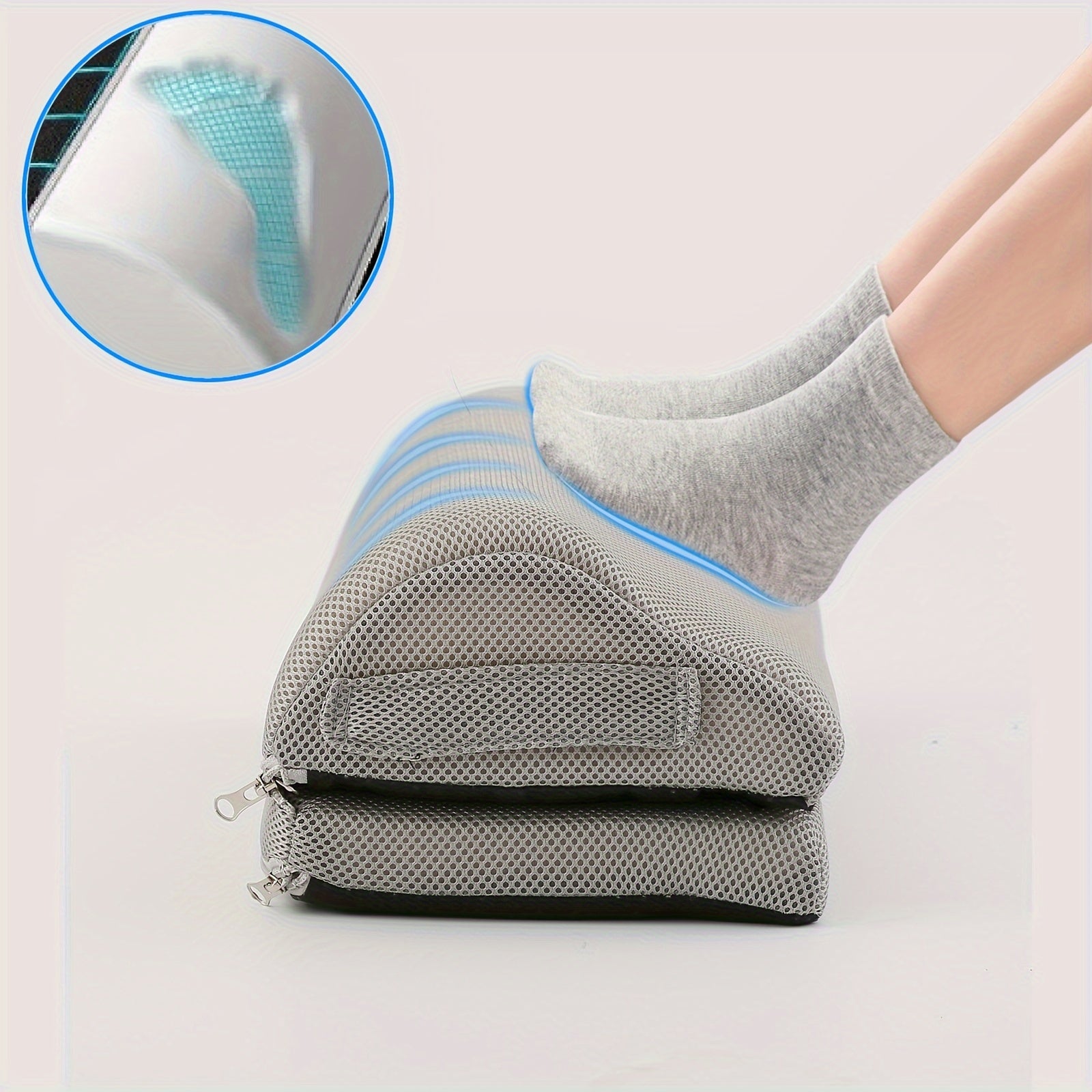 Poggiapiedi con memory foam per il comfort alla scrivania, altezza regolabile, copertura lavabile