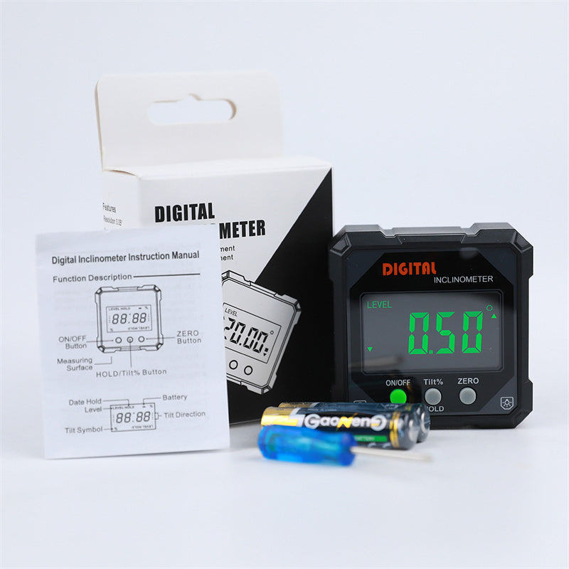 Misuratore di angoli digitale con base magnetica impermeabile IP54