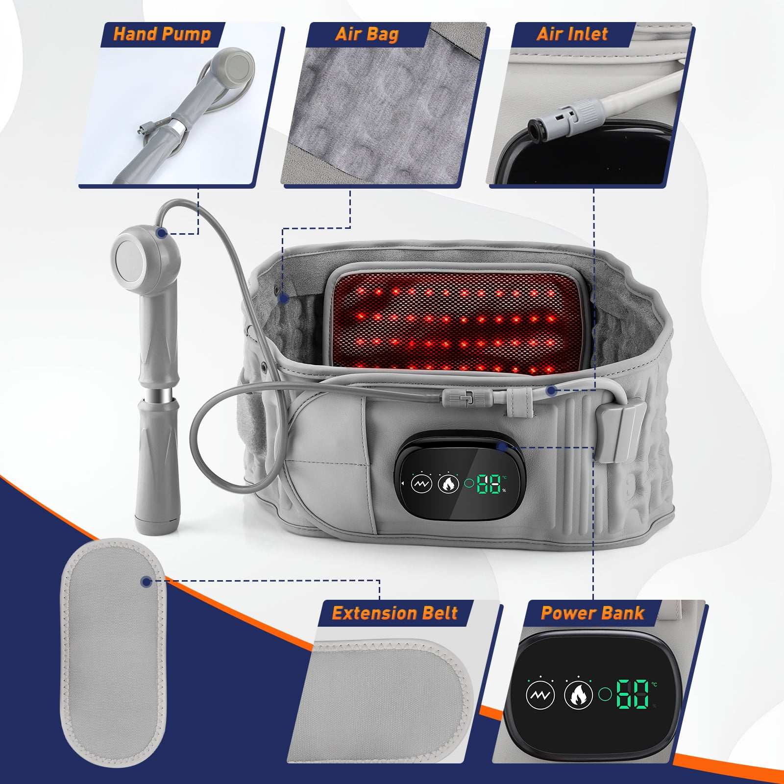 Cinto de Descompressão para Costas Hyperbelt Elite para Conforto