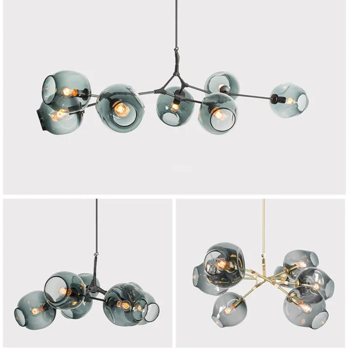 BubbleLight – závěsná lampa Sputnik s skleněnými bublinami