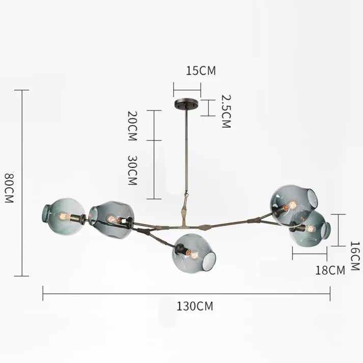 BubbleLight – závěsná lampa Sputnik s skleněnými bublinami