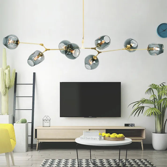 BubbleLight – závěsná lampa Sputnik s skleněnými bublinami