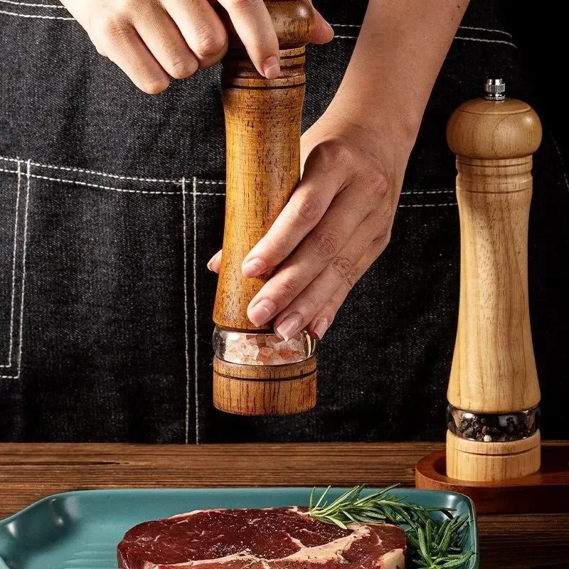 CHEFMILL Dřevěný mlýnek na pepř a sůl s nastavitelnou hrubostí mletí
