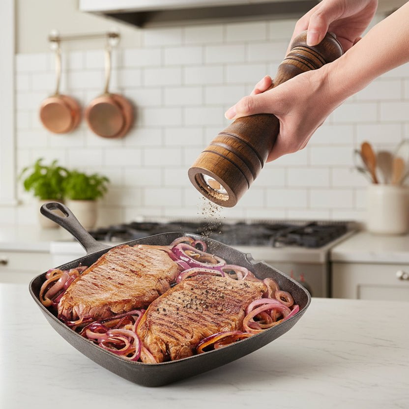 CHEFMILL Dřevěný mlýnek na pepř a sůl s nastavitelnou hrubostí mletí