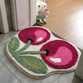 CHERRYSTEP Soft Anti Slip Bath Mat With Cherry Theme And High Absorbency
