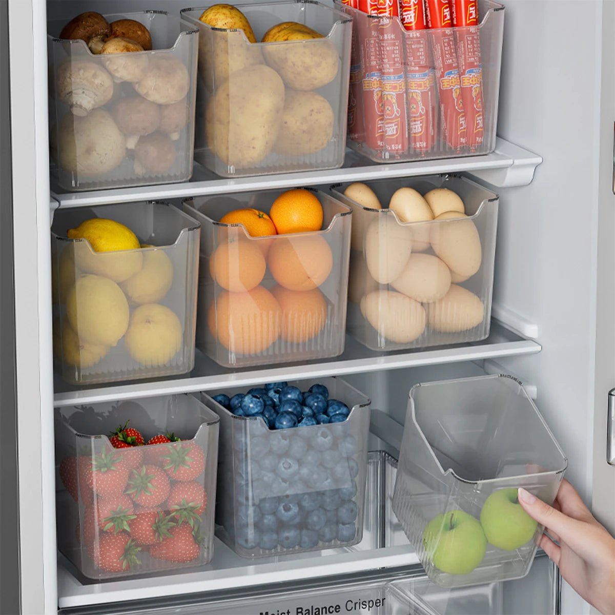 Boîtes transparentes CHILLKEEP pour réfrigérateur, pour un rangement ordonné des portes et étagères