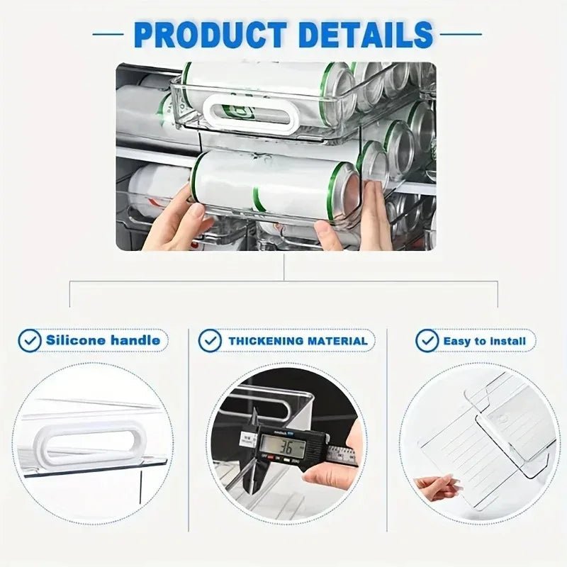 CHILLTIER Two-Tier Can Dispenser for Neatly Organizing Refrigerators