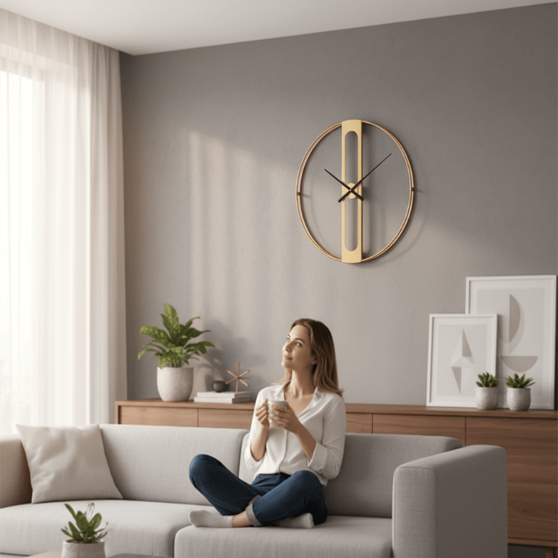 Chronolux 50cm zlaté a černé nástěnné hodiny moderní dekor
