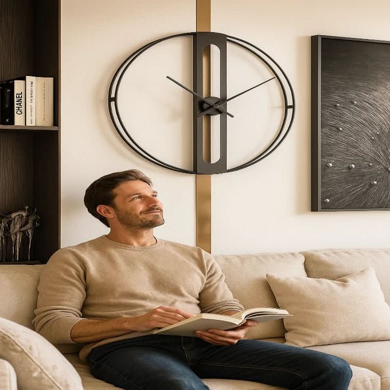 Chronolux 50cm zlaté a černé nástěnné hodiny moderní dekor