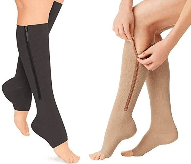 CIRCULOFLEX Open Toe Zip Compression Socks 20-30 mmHg