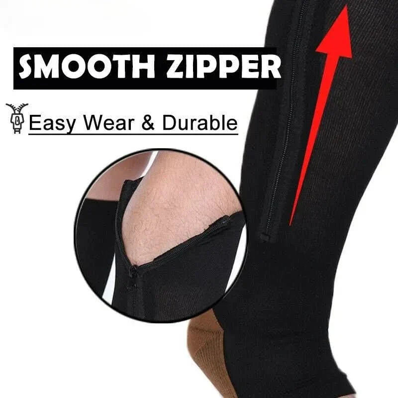 CIRCULOFLEX Open Toe Zip Compression Socks 20-30 mmHg