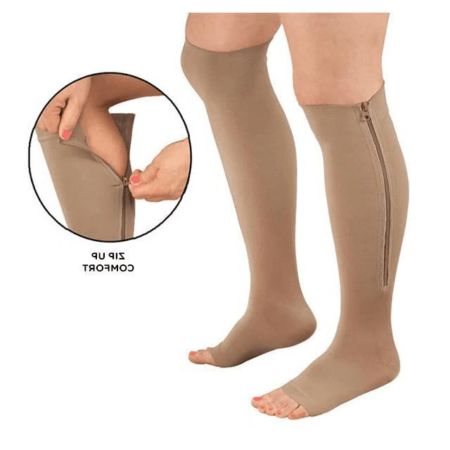 CIRCULOFLEX Open Toe Zip Compression Socks 20-30 mmHg
