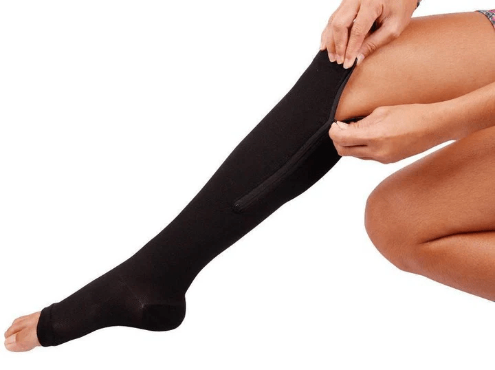 CIRCULOFLEX Open Toe Zip Compression Socks 20-30 mmHg