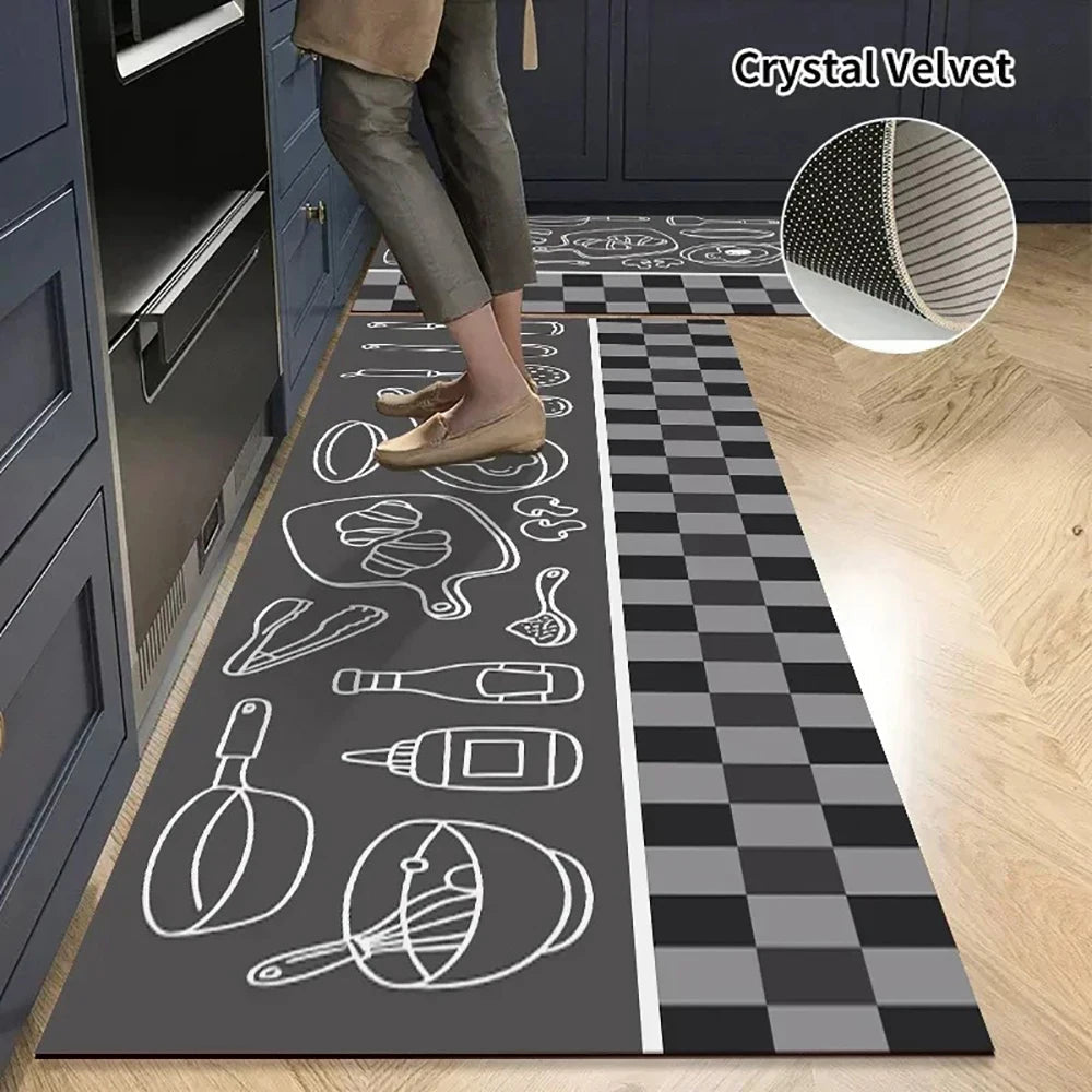 Cleanly SoftStep protiskluzová kuchyňská rohož s sametovým vzhledem pro elegantní domácí pohodlí