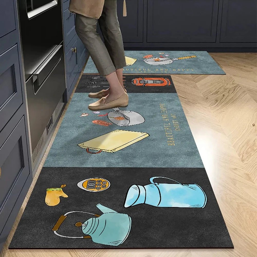 Cleanly SoftStep protiskluzová kuchyňská rohož s sametovým vzhledem pro elegantní domácí pohodlí