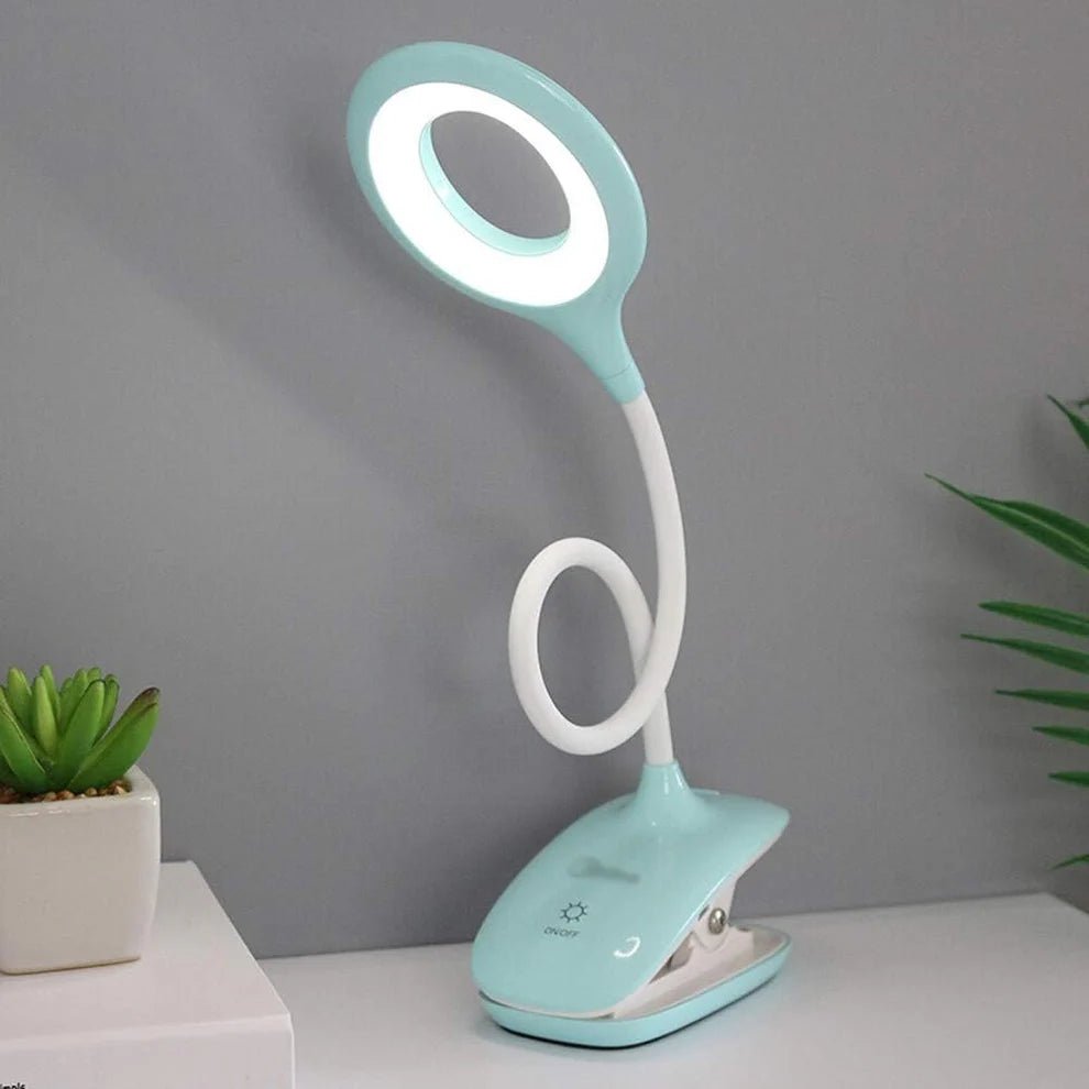 ClipGlow stmívatelná čtecí lampa s klipem, flexibilním krkem a USB LED