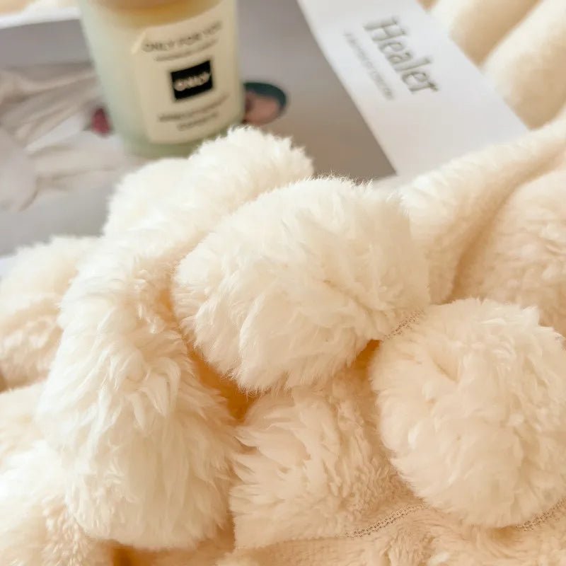 CLOUDBUN Cozy Faux Fur Blanket For Sofa And Bed Set