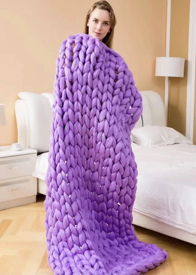ComfaKnit Minky Tyk Tæppe Håndlavet til Komfort