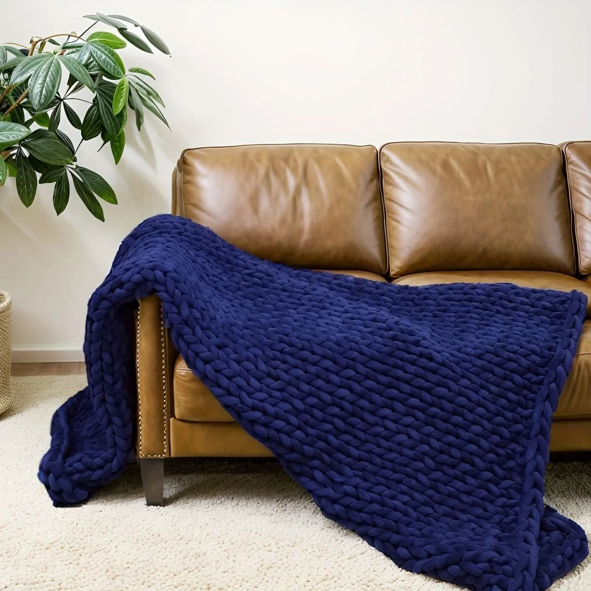 ComfaKnit Minky Tyk Tæppe Håndlavet til Komfort