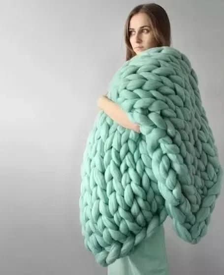 ComfaKnit Minky Tyk Tæppe Håndlavet til Komfort