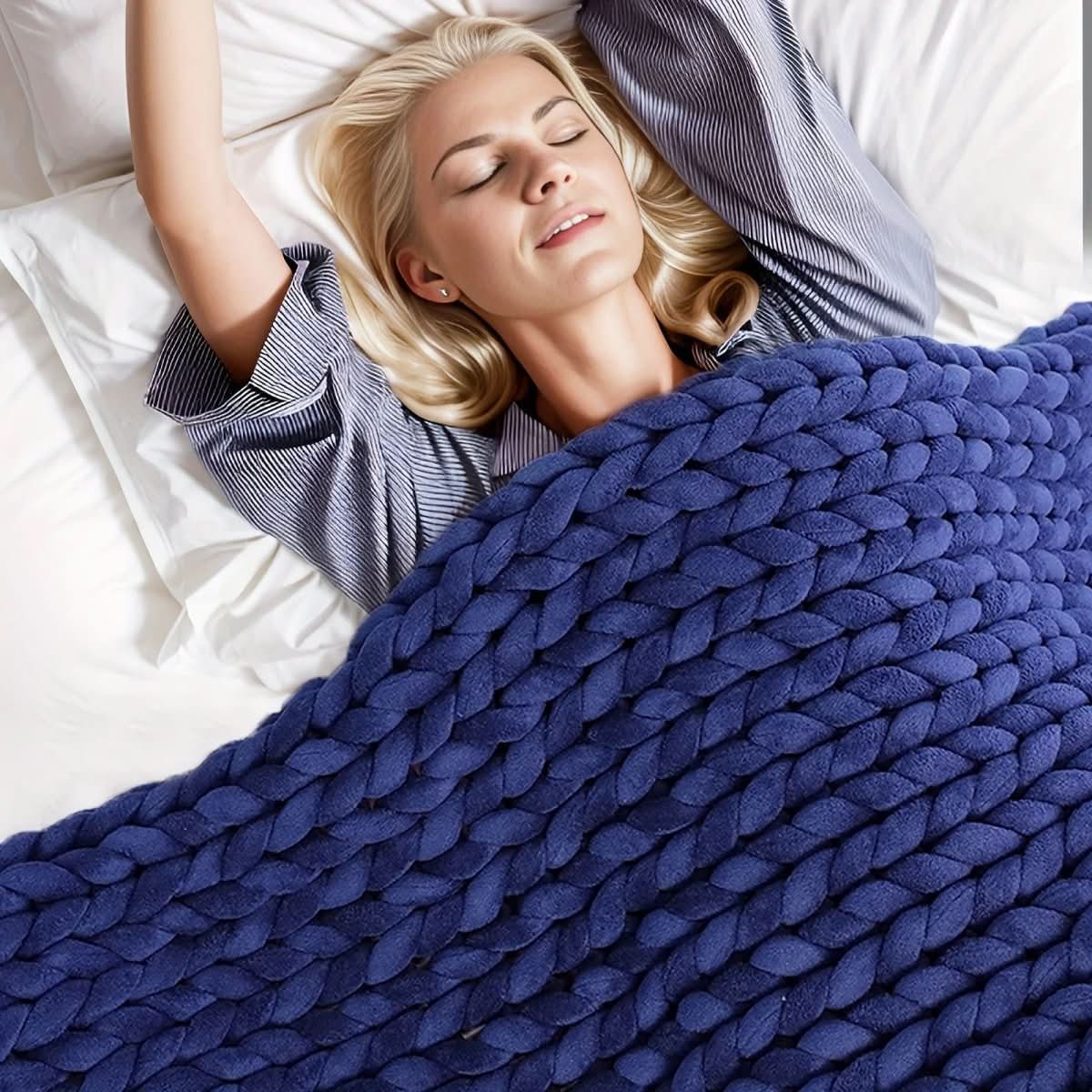 ComfaKnit Minky Tyk Tæppe Håndlavet til Komfort