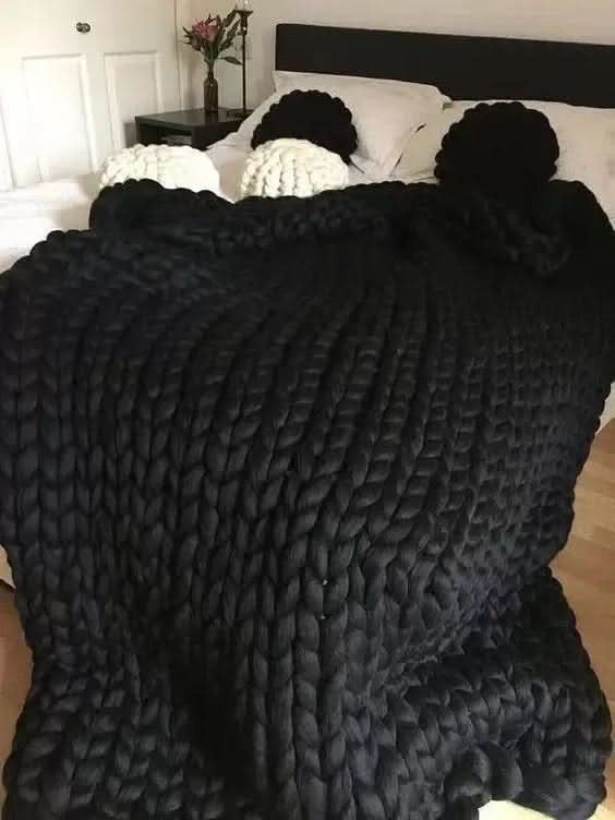 ComfaKnit Minky Tyk Tæppe Håndlavet til Komfort