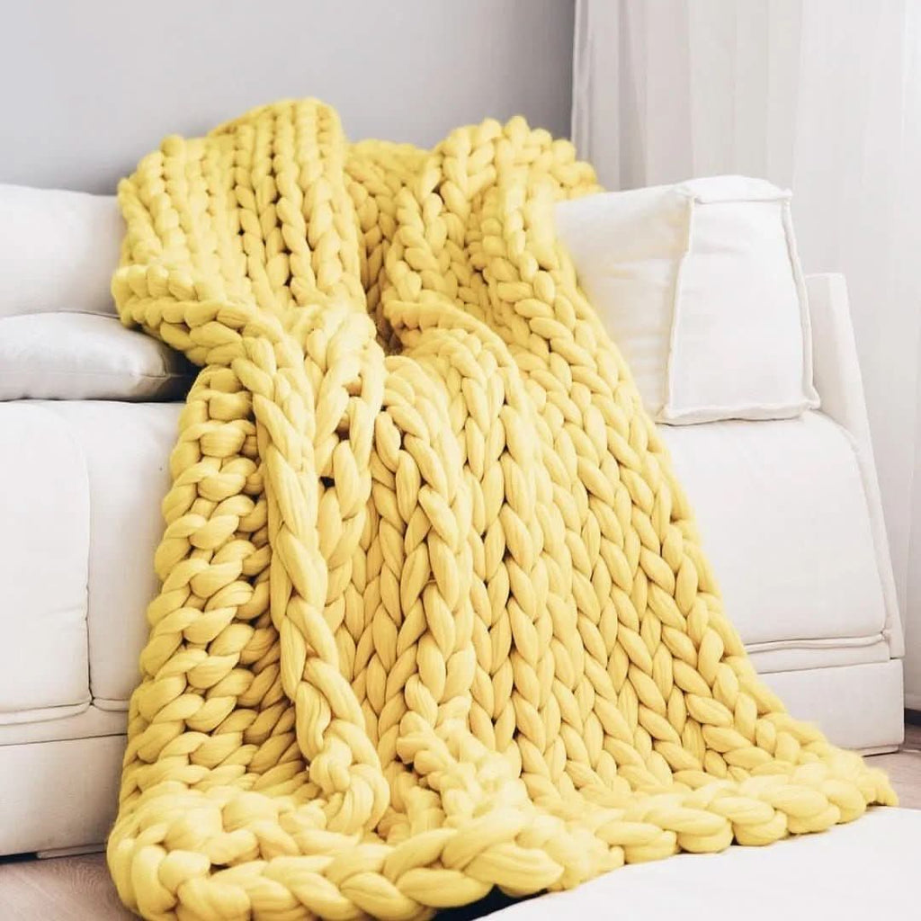 ComfaKnit Minky Tyk Tæppe Håndlavet til Komfort