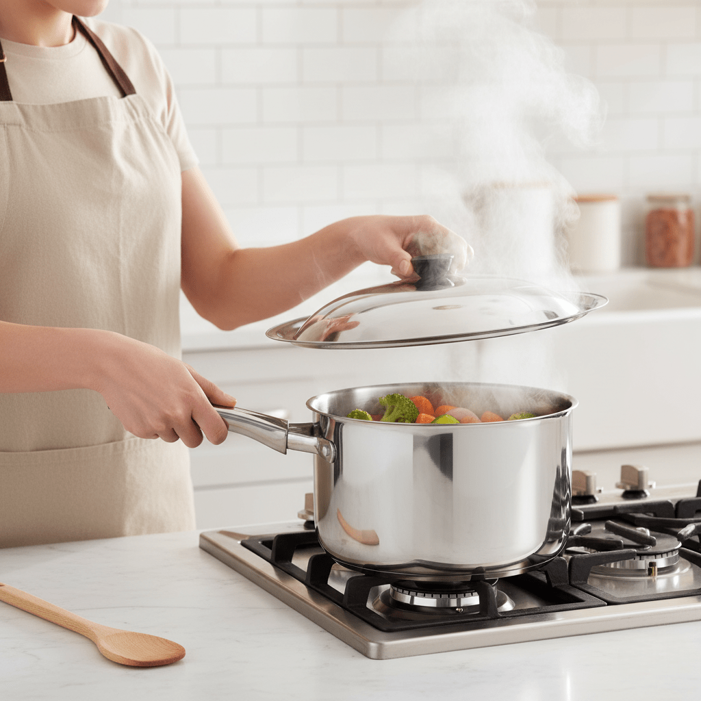 CookShield rustfrit stål universal låg til pander og woks