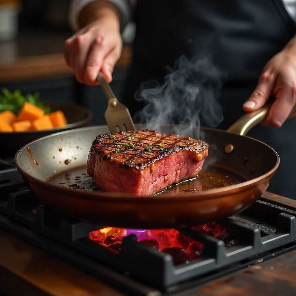 Kobberpande: Professionel Nonstick Stegepande med Hurtig Opvarmning