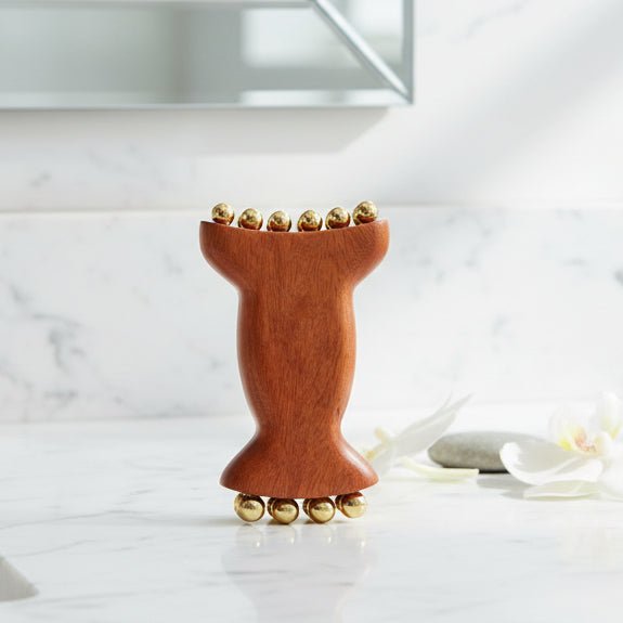 COPPERROLL ansigtsdetox-massager med kobbertræ til lymfedrænage og Gua Sha