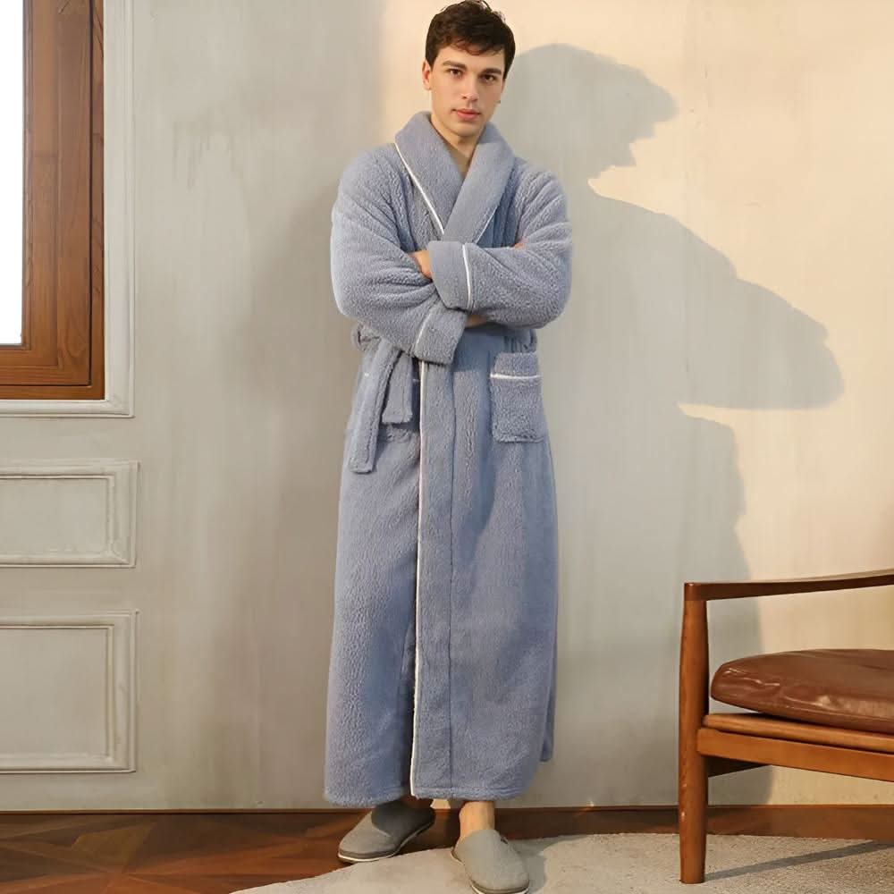 Coral Sherpa Fleece Badekåbe til Alle Køn med Sjalkrave