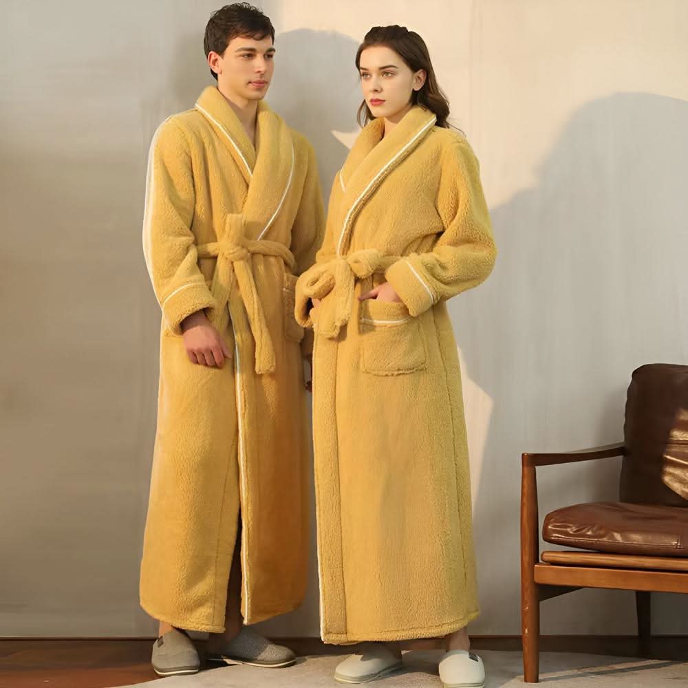 Coral Sherpa Fleece Badekåbe til Alle Køn med Sjalkrave