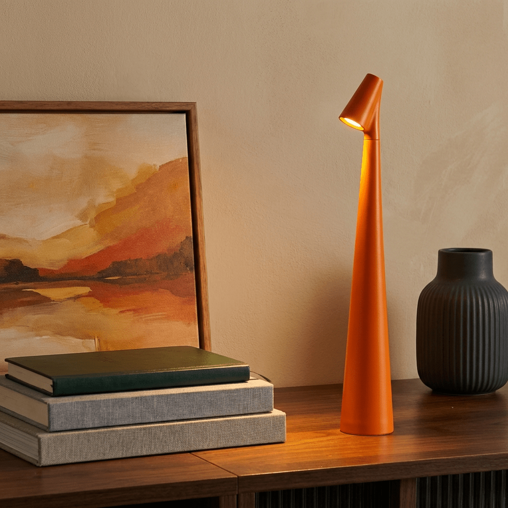 Trådløs LED Bordlampe Med Trådløs Dimmbar Aluminium Skrivebord- Og Nattbordslampe