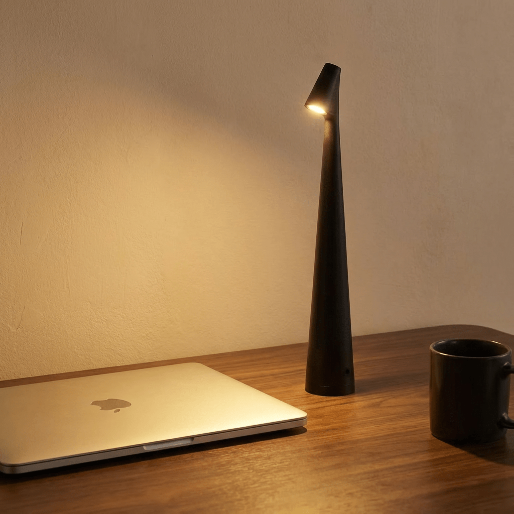 Trådløs LED Bordlampe Med Trådløs Dimmbar Aluminium Skrivebord- Og Nattbordslampe