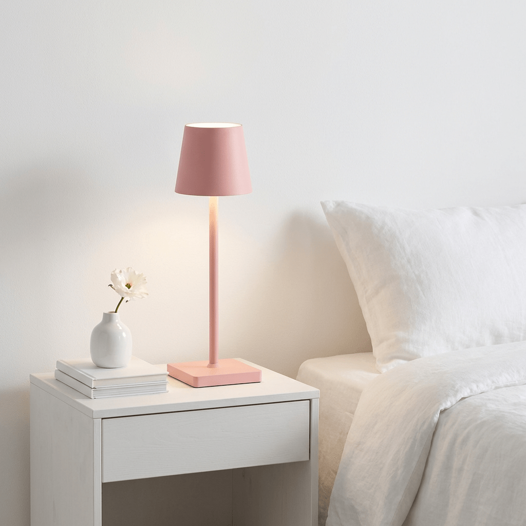 Trådløs Bordlampe Med Skandinavisk Minimalistisk Aluminium LED Og Touchkontroll