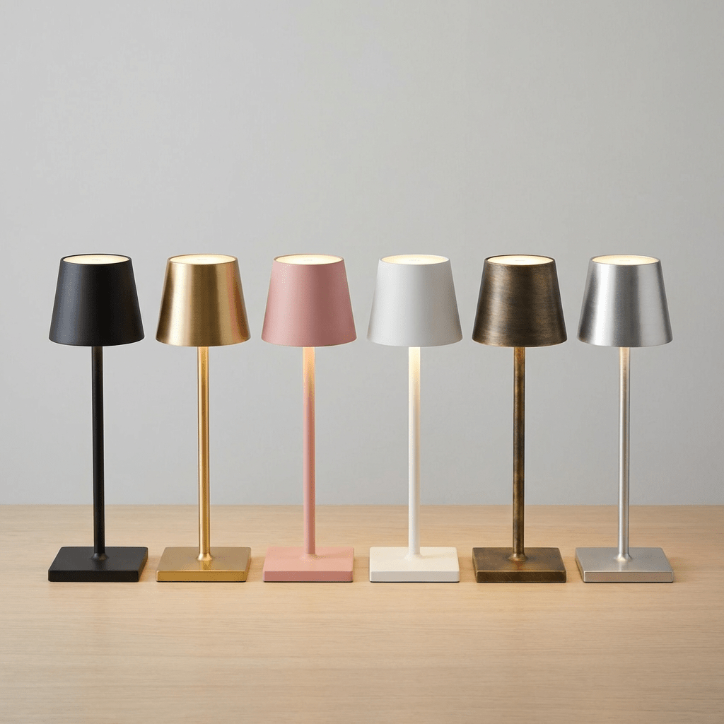 Trådløs Bordlampe Med Skandinavisk Minimalistisk Aluminium LED Og Touchkontroll