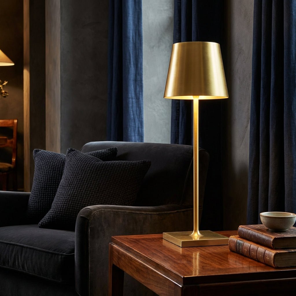 Trådløs Bordlampe Med Skandinavisk Minimalistisk Aluminium LED Og Touchkontroll