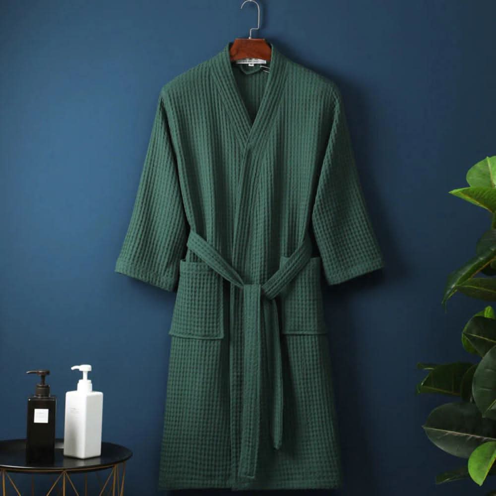 CottonLuxe Vaffel V-hals Badekåbe Fremstillet Af 100 Procent Bomuld