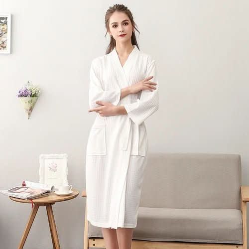 CottonWave Vaffel Badekåbe Til Unisex Polyesterstof