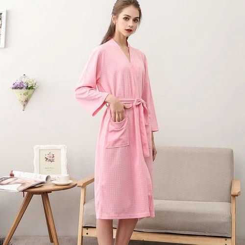 CottonWave Vaffel Badekåbe Til Unisex Polyesterstof