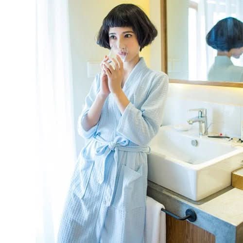 CottonWave Vaffel Badekåbe Til Unisex Polyesterstof