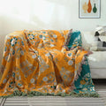 Hyggeligt luksus bomuldsplaid med elegant boho jacquard sofaplaid og sengetæppe