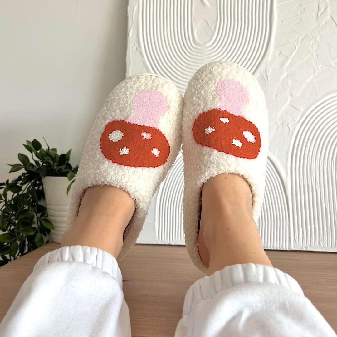 Cozyheart tøfler med blød sherpa og skridsikker sål