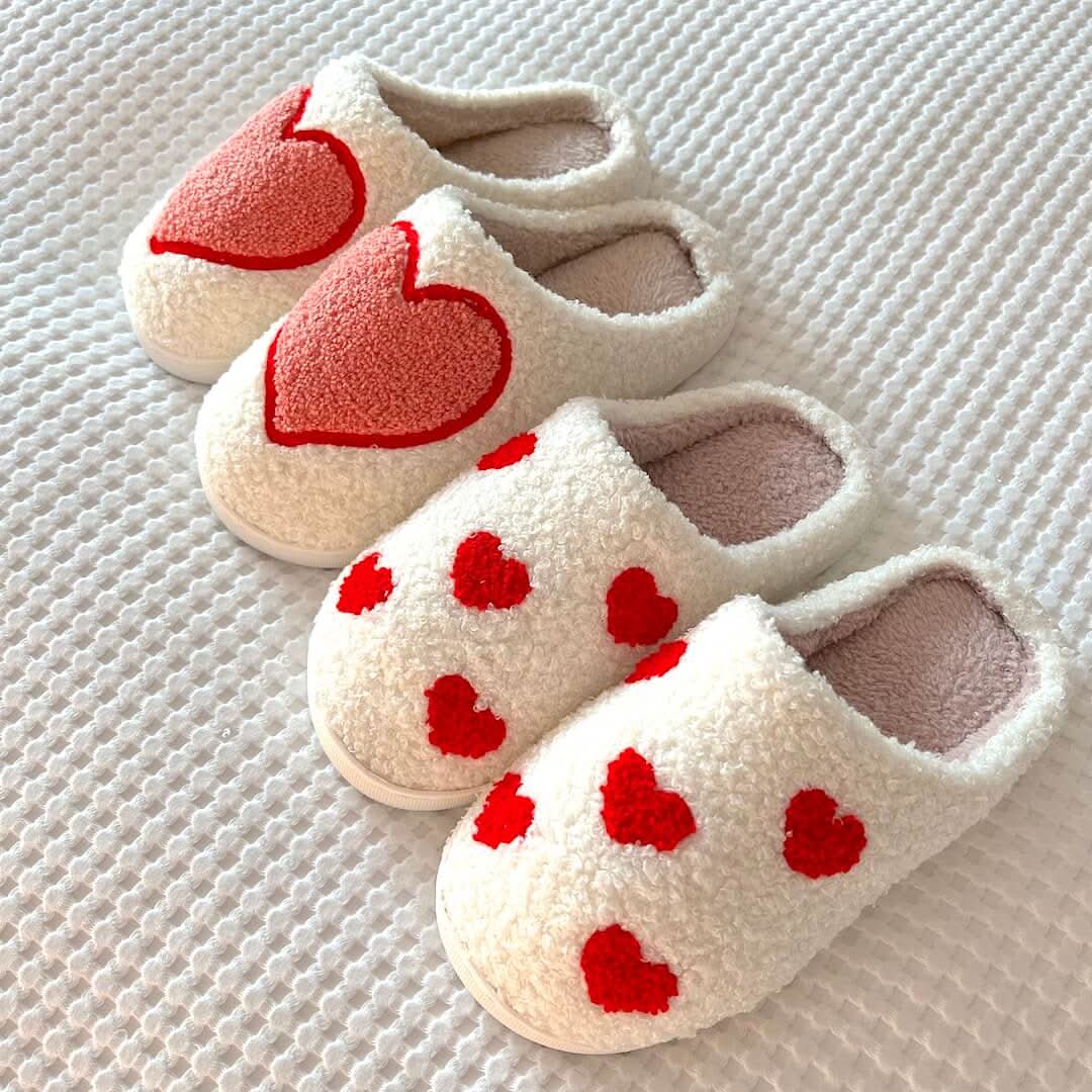 Cozyheart tøfler med blød sherpa og skridsikker sål