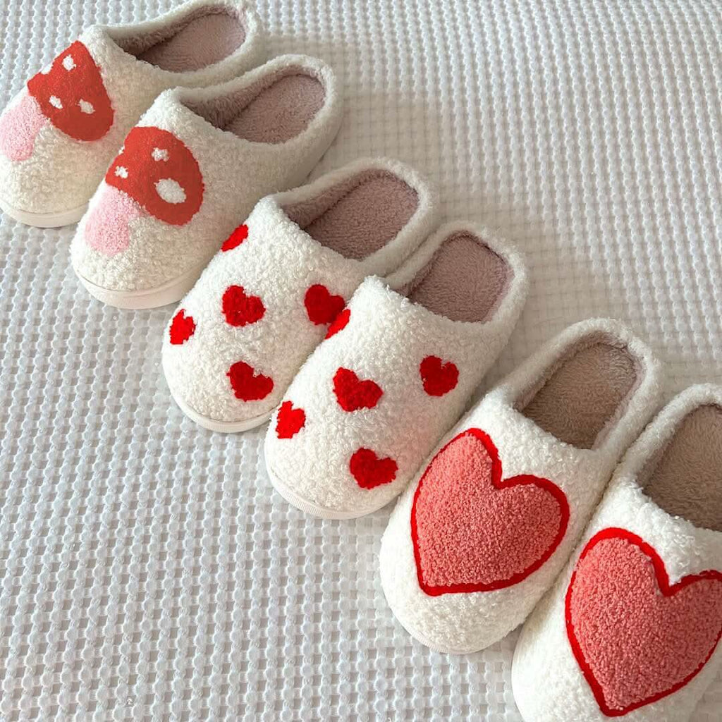 Cozyheart tøfler med blød sherpa og skridsikker sål