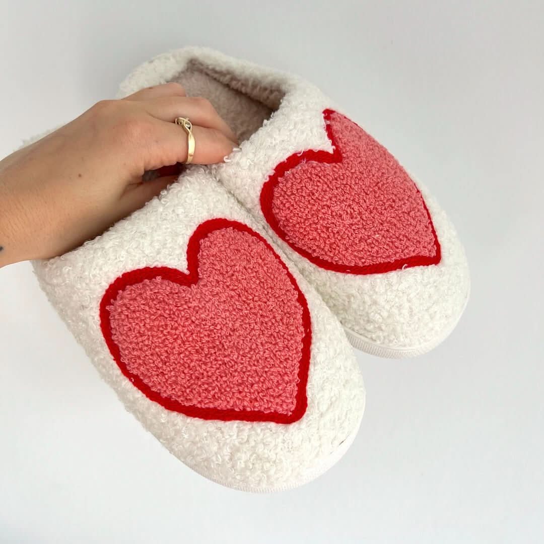 Cozyheart tøfler med blød sherpa og skridsikker sål