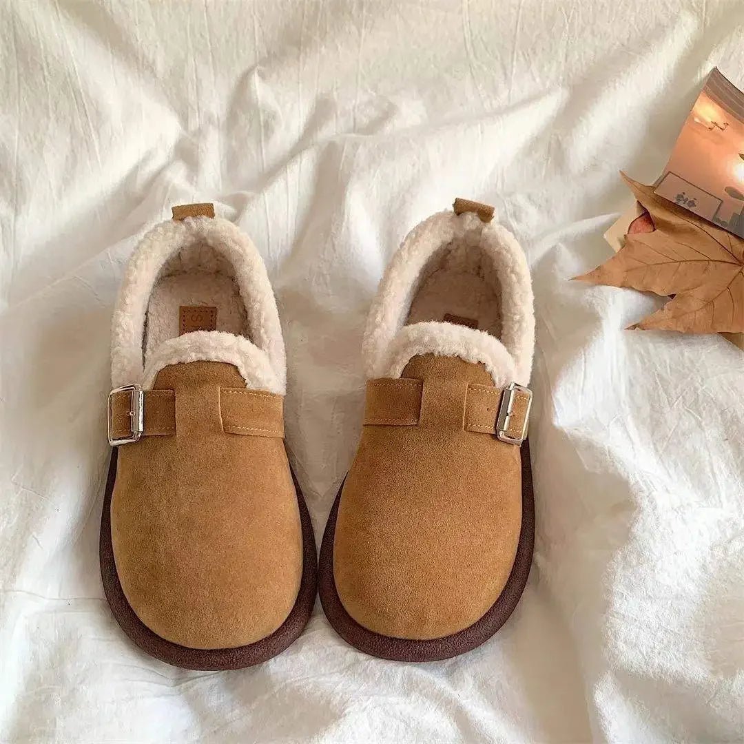 COZYMOVE Retro Slip-On Sneakers med varm fleeceforing