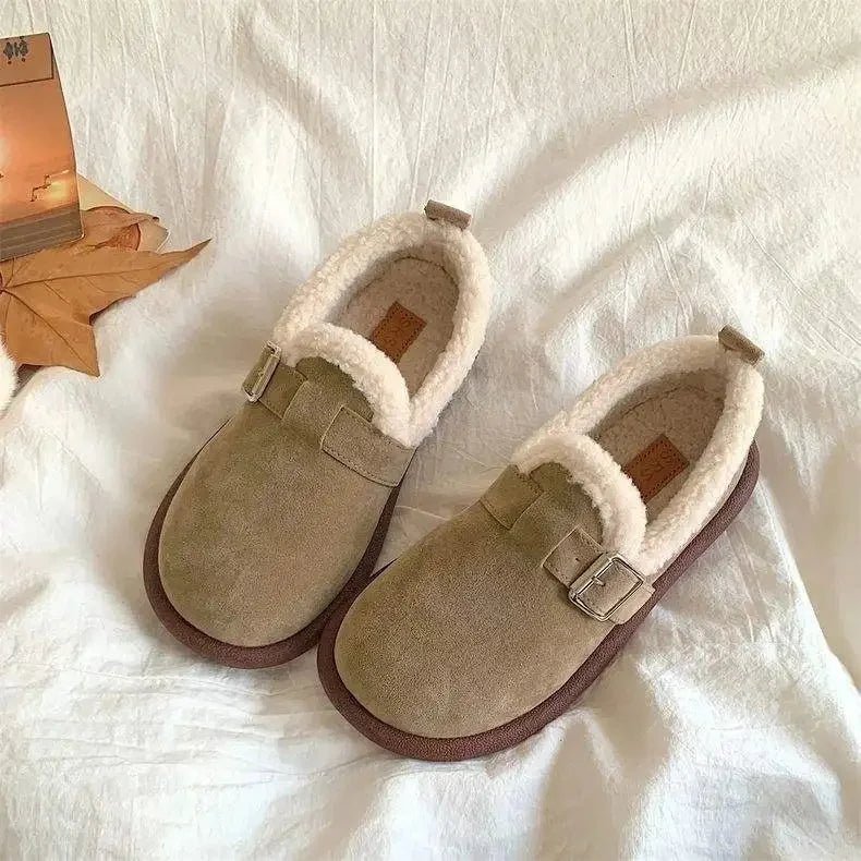 COZYMOVE Retro Slip-On Sneakers med varm fleeceforing