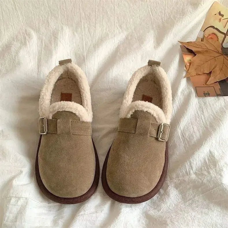 COZYMOVE Retro Slip-On Sneakers med varm fleeceforing