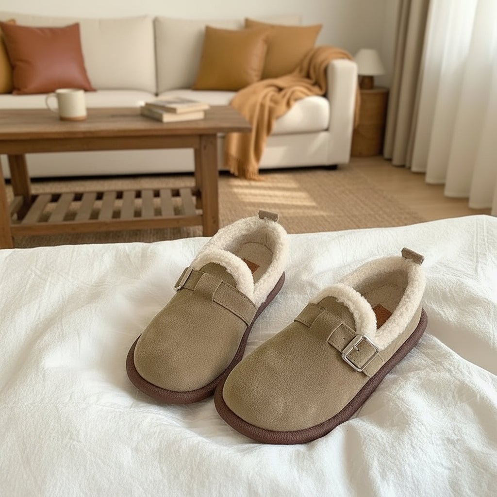 COZYMOVE Retro Slip-On Sneakers med varm fleeceforing